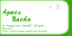 agnes macho business card